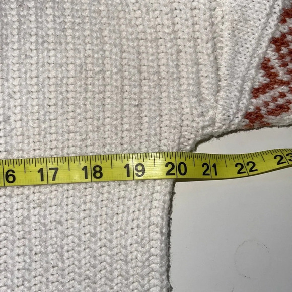 Maurices White Fair Isle Sleeve Mock Neck Oversized Tunic Sweater Small Women’s - Picture 8 of 12